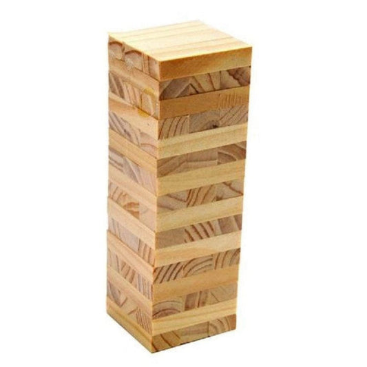 Family Board Game 48 Pieces Wooden Stacked Tumbling Tower